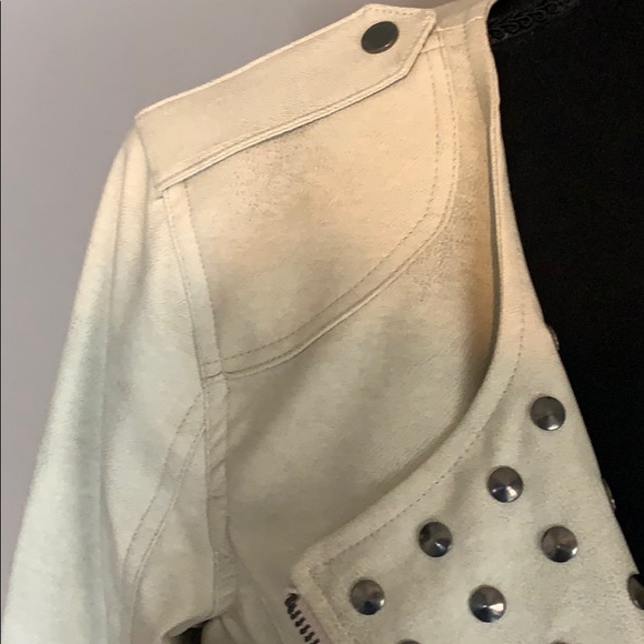 Rhyme & Echo Distressed Vegan Leather Moto Jacket - Picture 4 of 9